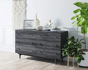Комод "Boho" 6 ящиков с рыбами арт BH01 в интернет-магазине