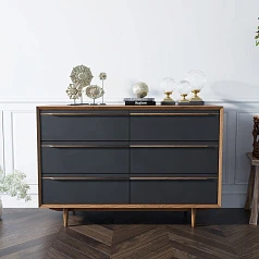 стильный Комод "Bruni Black" с шестью ящиками арт BR05Black