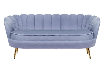 красивый Трехместный диван ракушка для гостиниц Pearl Triple Blue