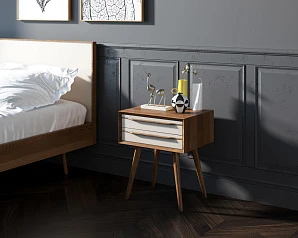 фото Тумба для прихожей в Скандинавском стиле "Bruni white" с двумя ящиками