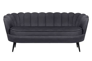 Диван ракушка для гостиниц Pearl Triple Black на черных ножках в интернет-магазине