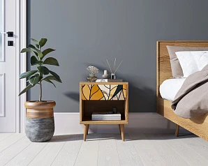 Тумбочка "Berber" с открытой полкой 08 принт арт BB33/Print_08, разноцветная на заказ