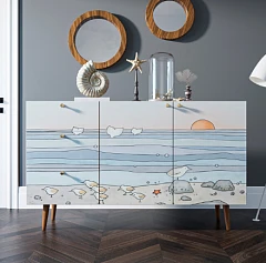 фото Комод "Berber" с двумя дверками и ящиками принт 10 арт BB17/Print_10