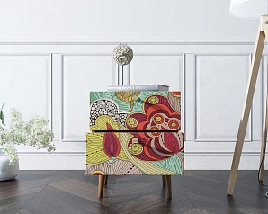 купить стильные Тумбочка "Berber" с двумя ящиками 6 принт арт BB03/Print_06, разноцветная в интернет-магазине