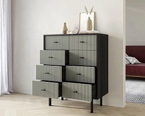 Комод на восемь ящиков "Emerson" арт EM20/gray/L