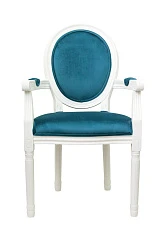купить красивый Мягкий стул с подлокотниками Volker Arm Blue and White в интернет-магазине