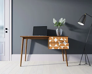 Стол рабочий "Berber" принт 14 с одной тумбой арт BB20/Print_14 в интернет-магазине