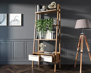 Узкий стеллаж "Bruni white" с двумя ящиками арт BR30WH в интернет-магазине