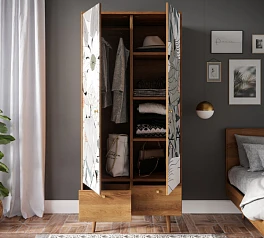 красивые Шкаф двухстворчатый "Berber" принт 50 арт BB16/Print_50