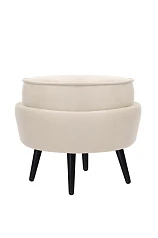 Пуф Pearl Adorn Beige на черных ножках в интернет-магазине