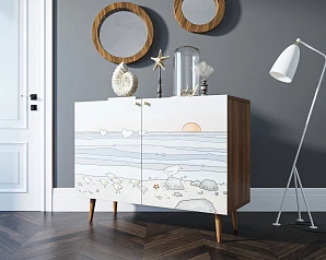 Комод "Berber" две дверки 10 принт арт BB04/Print_10 в интерьере