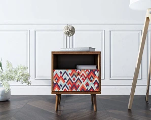 Тумбочка "Berber" с одним ящиком 2 принт арт BB06/Print_02, разноцветная на заказ в интернет-магазине