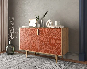 фото Комод с двумя дверками "Line" R18/red