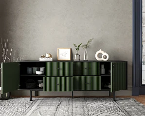 красивый Комод две дверки и четыре ящика "Emerson" арт EM19/green/L на заказ