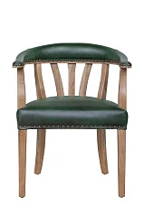 купить Мягкий стул с подлокотниками Tanner Green Leather в интернет-магазине