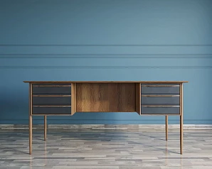 купить Рабочий письменный стол"Bruni Black" с ящиками арт BR47Black в интернет-магазине