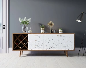 фото Комод "Berber" удлиненный с бутылочницей 15 принт арт BB15/Print_15