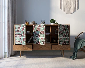 купить красивые Комод "Berber" три дверки и три ящика 26 принт арт BB24/Print_26 в интернет-магазине