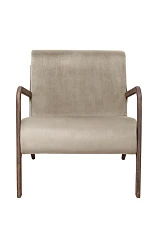 Низкое кресло с деревянными подлокотниками Mody Taupe коричневое в интернет-магазине