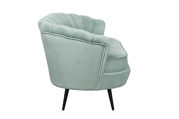 Диван ракушка для гостиниц Pearl Triple Green на черных ножках в интернет-магазине