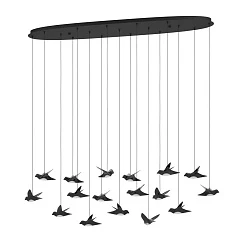 купить стильные 390353 Люстра диммируемая PARATEBUENO, 17X3W (LED), 3000K, 6460lm, L1480, B260, H2200, сталь, черный/сталь, пластик, черный никель, сатинированный в интернет-магазине