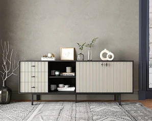 фото Комод с дверками и нишей "Emerson" арт EM15/milky/L в интерьере