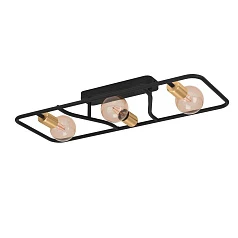 заказать 900367 Потолочный светильник MESSINARO, 3x40W, E27, L720, B280, H95, сталь, черный, матовая латунь