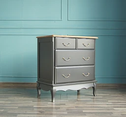 Черный комод "Leontina"  (4 ящика) арт ST9335BLK в интерьере