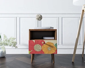 Тумбочка "Berber" с одним ящиком 5 принт арт BB06/Print_05, разноцветная на заказ в интернет-магазине