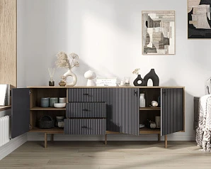 Комод с тремя дверками и тремя ящиками "Emerson" арт EM07/7024/L в интерьере