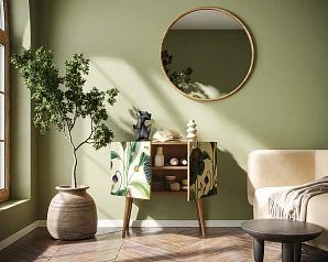 фото Комод на высоких ножках "Berber" малый арт BB13/Print_55 в интерьере