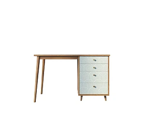 фото Стол рабочий "Berber" принт 34 с одной тумбой арт BB31/Print_34