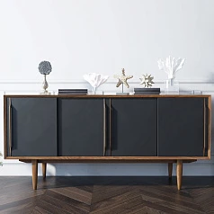 купить красивые Комод "Bruni Black" четыре дверки арт BR23Black