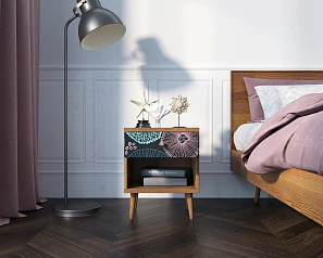 заказать Тумбочка "Berber" с открытой полкой 32 принт арт BB33/Print_32, разноцветная