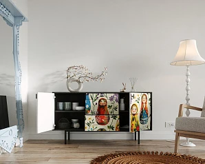 заказать Комод две дверки и три ящика "Emerson" Матрешки арт EM08/Art04