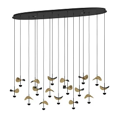 фото 390343 Люстра диммируемая DRACERA, 17X2,3W (LED), 3000K, 4760lm, L1550, B330, H2200, сталь, черный/сталь, черный, золотой в интерьере