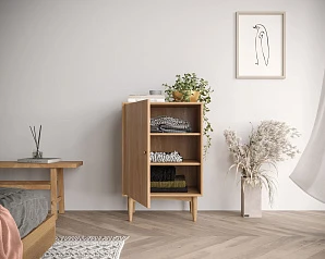 стильные Тумба Bubble Solid с одной дверкой арт BBL02S, цвет - орех