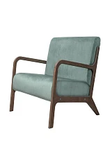 красивое Низкое кресло с деревянными подлокотниками Mody Green