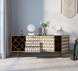 стильные Комод "Berber" удлиненный с бутылочницей 22 принт арт BB15/Print_22