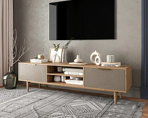 заказать стильные Комод "Line" с нишей низкий под TV R27/beige