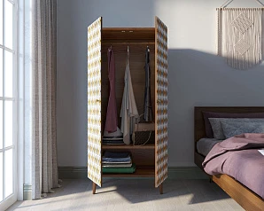 красивый Шкаф малый двухстворчатый "Berber" принт 22 арт BB08/Print_22 в интернет-магазине