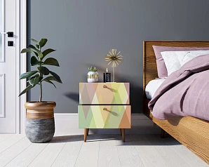 купить красивые Тумбочка "Berber" с двумя ящиками 16 принт арт BB03/Print_16, разноцветная в интернет-магазине