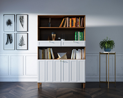 Стеллаж широкий двухстворчатый "Andersen" арт AN17WH